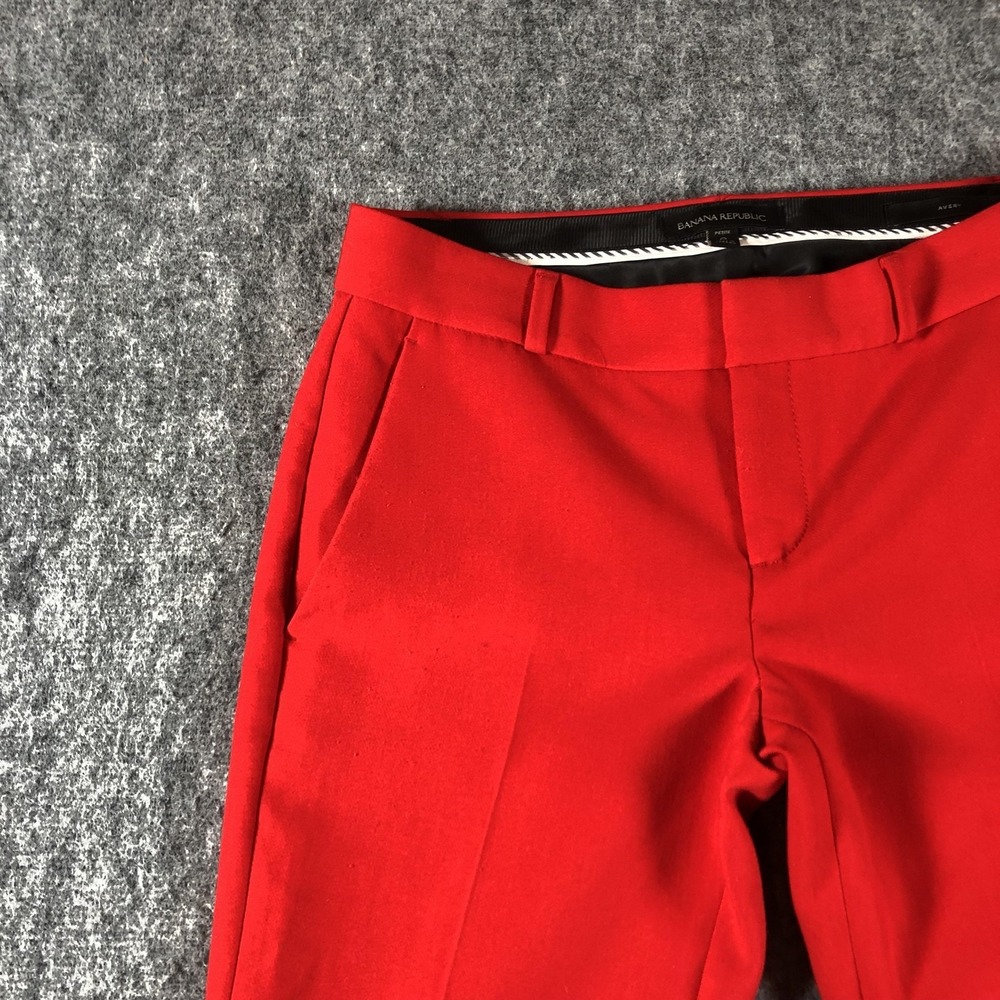 Banana Republic Avery Pants Womens Petite 0 Red Straight Leg Dress Work Stretch‎ - Picture 3 of 16